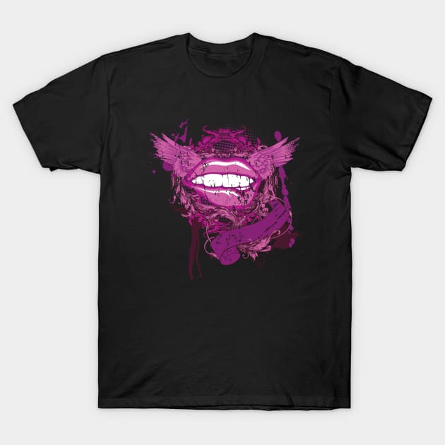 Hot Violet Lips T-Shirt by positivedesigners